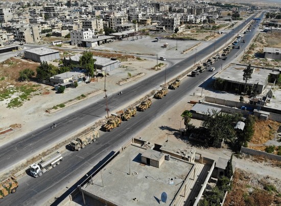 Turkish military convoy headed to Khan Sheikhoun targeted in Idlib by Syria regime bombing