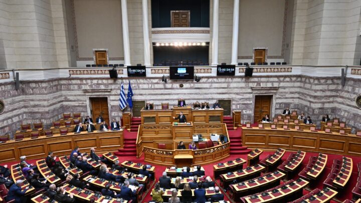 Γενική άποψη της αίθουσας της Βουλής των Ελλήνων.
