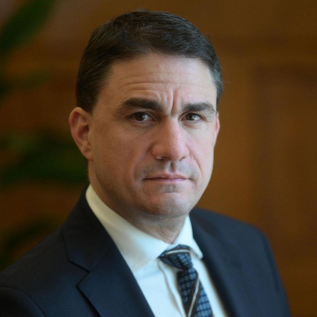 Αυθεντικό πορτρέτο αρχείου του Κώστα Τσουκαλά, με ολόκληρο το πρόσωπο.